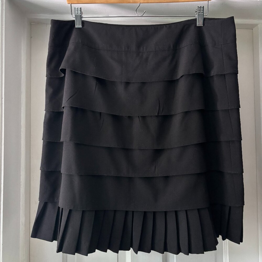 Sandro Sportswear Black Mini Skirt Ruffle Tiered Size 16 NWT - Picture 5 of 11